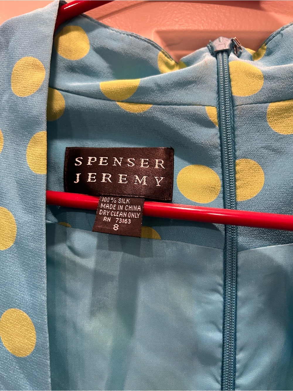 Spenser Jeremy Light Blue Dress with Yellow Polka Dots